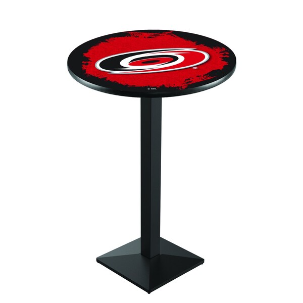 Holland Bar Stool Co 42" Blk Wrinkle Carolina Hurricanes Pub Table L217B4228CarHur - main